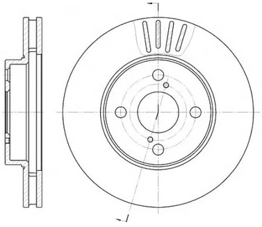 Диск тормозной передний Lifan 620, Toyota Corolla, Corolla Verso, Prius Remsa 6742.10, D=255 мм