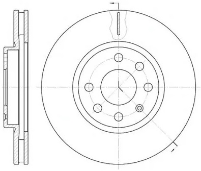 Диск тормозной передний Opel Combo, Corsa, Meriva, Tigra Remsa 6611.10, D=260 мм