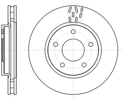 Диск тормозной передний Dodge Caliber, Mitsubishi ASX, Lancer Remsa 61291.10, D=276 мм