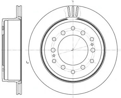 Диск тормозной задний Lexus GX, Toyota FJ Cruiser, Land Cruiser, Land Cruiser Prado Remsa 6956.10, D=312 мм