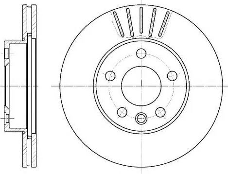 Диск тормозной передний VW Sharan, Transporter Remsa 6551.10, D=280 мм