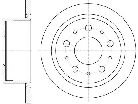 Диск тормозной передний SUZUKI Grand Vitara, HYUNDAI Accent, Solaris, KIA Rio Remsa 61023.10, D=256 мм