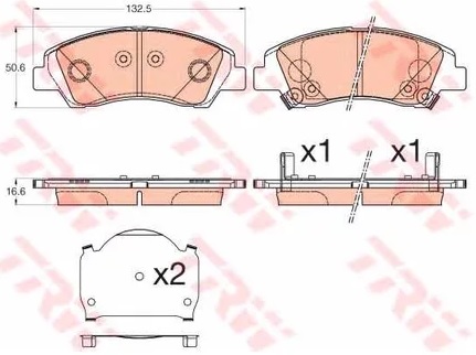 Колодки тормозные дисковые передние MERCEDES Sprinter, HYUNDAI i10 TRW GDB 3618