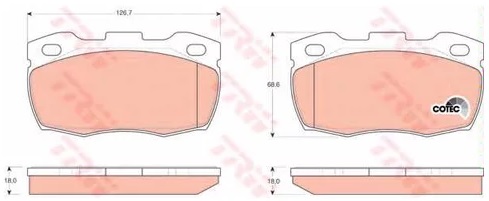 Колодки тормозные дисковые передние LAND ROVER DEFENDER TRW GDB 1452