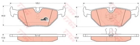 Колодки тормозные дисковые задние BMW 3 TRW GDB 917
