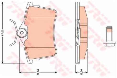 Колодки тормозные дисковые задние CITROEN BERLINGO, PEUGEOT PARTNER TRW GDB 1799