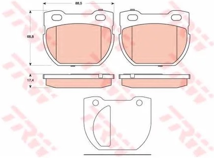 Колодки тормозные дисковые задние LAND ROVER DEFENDER TRW GDB 1666