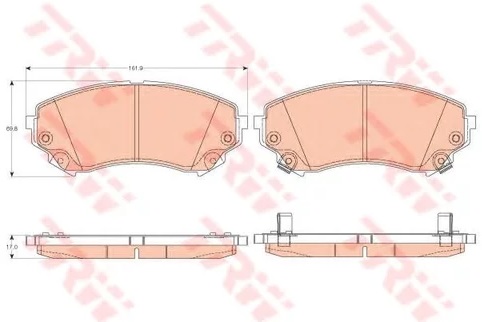 Колодки тормозные дисковые передние CADILLAC CTS TRW GDB 4456