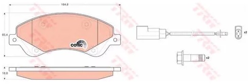 Колодки тормозные дисковые передние FORD TRANSIT TRW GDB 1723