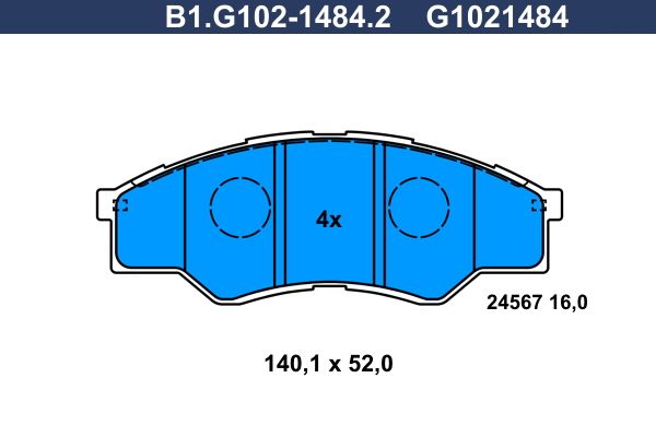 Колодки тормозные дисковые передние TOYOTA Hilux Galfer B1.G102-1484.2