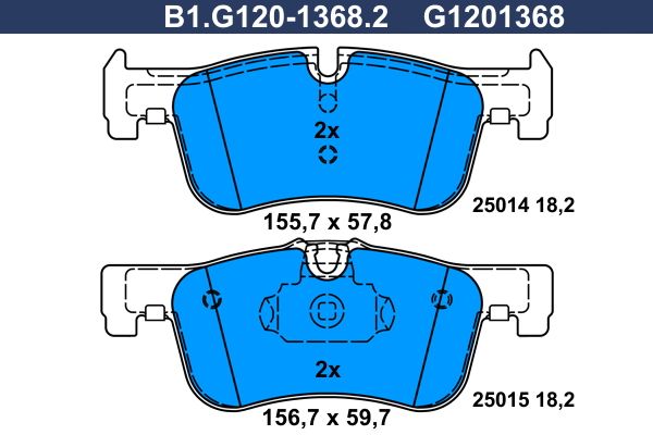 Колодки тормозные передние BMW 1, 2 Galfer B1.G120-1368.2