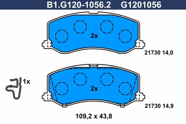 Колодки тормозные передние SUZUKI Swift Galfer B1.G120-1056.2