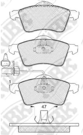 Колодки тормозные дисковые передние VW TRANSPORTER NiBK PN0108W