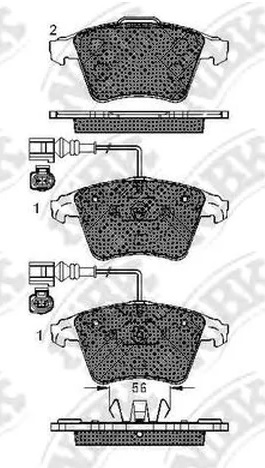 Колодки тормозные дисковые передние VW MULTIVAN, TRANSPORTER NiBK PN0353W