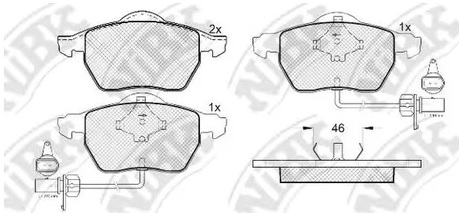 Колодки тормозные дисковые передние AUDI 100, A6 NiBK PN0188W