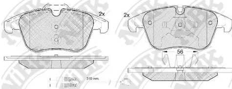 Колодки тормозные дисковые передние CITROEN, FORD, JAGUAR NiBK PN0462W