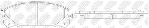 Колодки тормозные дисковые передние LEXUS RX NiBK PN1845S