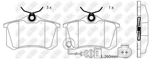 Колодки тормозные дисковые задние AUDI A1, A2, A3, A4, A6, ALLROAD, A8, TT NiBK PN0019W