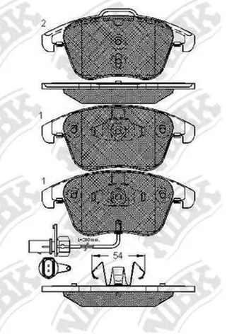 Колодки тормозные дисковые передние AUDI A4, A5, S5 NiBK PN0398W