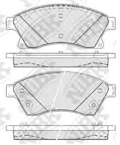 Колодки тормозные дисковые передние CHEVROLET AVEO, CRUZE NiBK PN0391