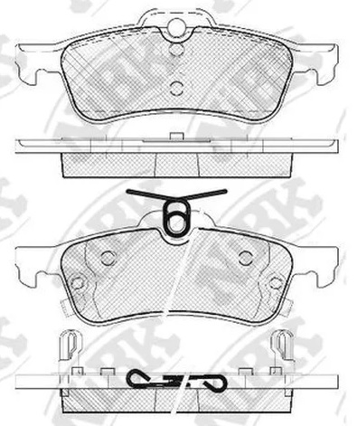 Колодки тормозные дисковые задние HONDA Civic, TOYOTA Yaris NiBK PN1840