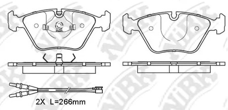 Колодки тормозные дисковые передние AUDI 100, 200, BMW 3, 5 NiBK PN0012W