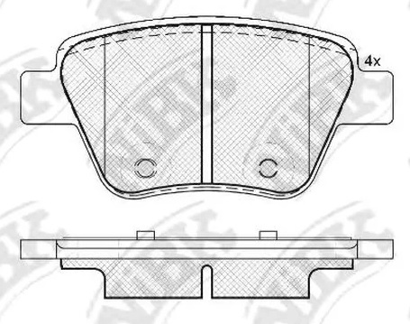 Колодки тормозные дисковые задние AUDI, SEAT, SKODA, VOLKSWAGEN NiBK PN0550