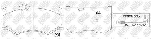 Колодки тормозные дисковые передние MERCEDES G NiBK PN0254W