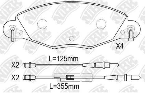 Колодки тормозные дисковые передние CITROEN C5 NiBK PN0184W