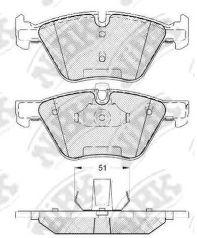 Колодки тормозные дисковые передние BMW 1, 3, 5 NiBK PN0513