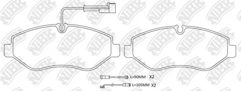 Колодки тормозные дисковые передние MERCEDES, VOLKSWAGEN NiBK PN0410W