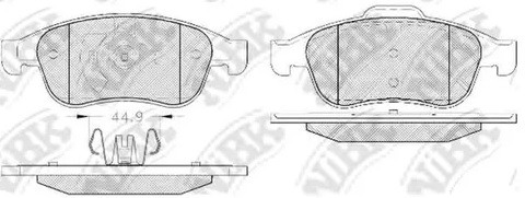 Колодки тормозные дисковые передние NISSAN Terrano, RENAULT Arkana NiBK PN0551