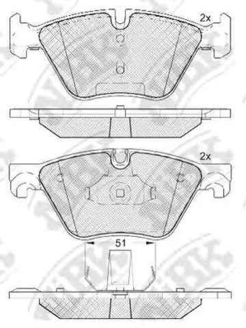 Колодки тормозные дисковые передние BMW 5 NiBK PN0545