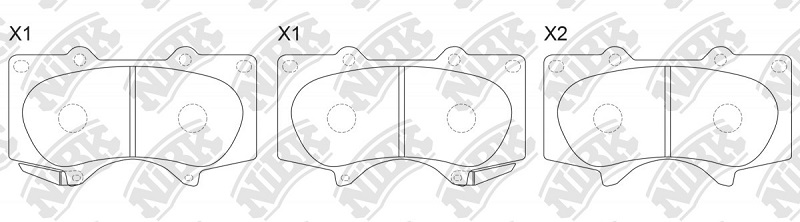 Колодки тормозные дисковые передние MITSUBISHI, TOYOTA, LEXUS NiBK PN1482