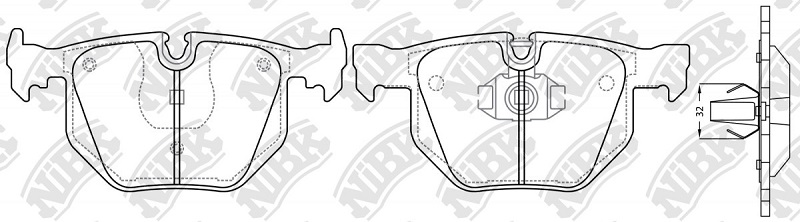 Колодки тормозные дисковые задние BMW 7 NiBK PN0228