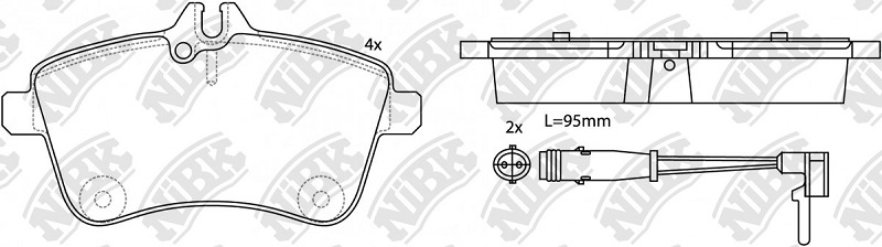 Колодки тормозные дисковые передние MERCEDES A NiBK PN0490W