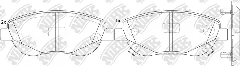 Колодки тормозные дисковые передние TOYOTA Avensis NiBK PN1843