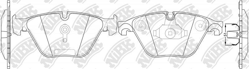 Колодки тормозные дисковые передние BMW 5 NiBK PN0512