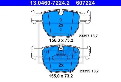 Колодки тормозные дисковые LAND ROVER RANGE ROVER Ate 13.0460-7224.2