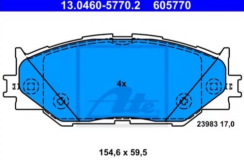 Колодки тормозные дисковые LEXUS IS Ate 13.0460-5770.2