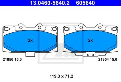 Колодки тормозные дисковые SUBARU IMPREZA Ate 13.0460-5640.2