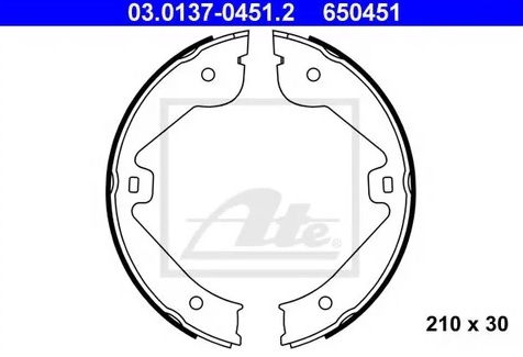 Колодки тормозные барабанные AUDI, MERCEDES, PORSCHE, VOLKSWAGEN Ate 03.0137-0451.2 