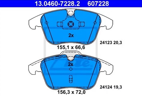 Колодки тормозные дисковые FORD Mondeo, VOLVO S80 Ate 13.0460-7228.2