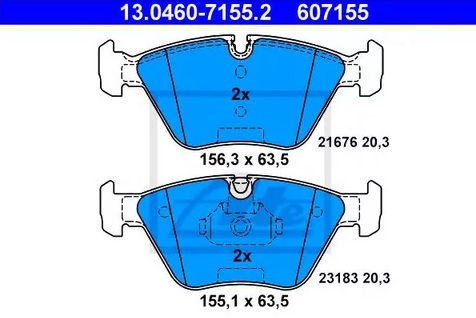 Колодки тормозные дисковые передние BMW 3 Ate 13.0460-7155.2