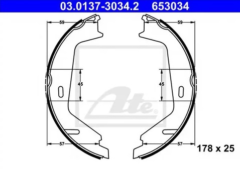 Колодки тормозные барабанные VOLVO XC90 Ate 03.0137-3034.2