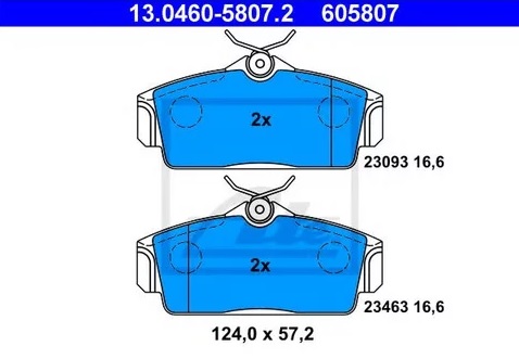 Колодки тормозные дисковые передние NISSAN Almera, Primera Ate 13.0460-5807.2 