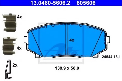 Колодки тормозные дисковые передние MAZDA CX-7 Ate 13.0460-5606.2