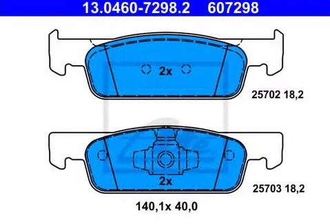 Колодки тормозные дисковые передние RENAULT Sandero, DACIA Logan, SMART Forfour Ate 13.0460-7298.2