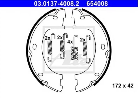 Колодки тормозные барабанные MERCEDES Sprinter, VOLKSWAGEN Crafter Ate 03.0137-4008.2