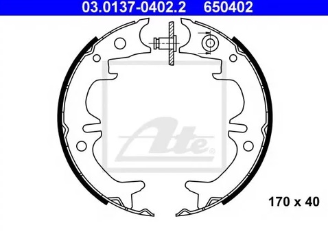 Колодки тормозные барабанные TOYOTA Avensis, LEXUS ES Ate 03.0137-0402.2